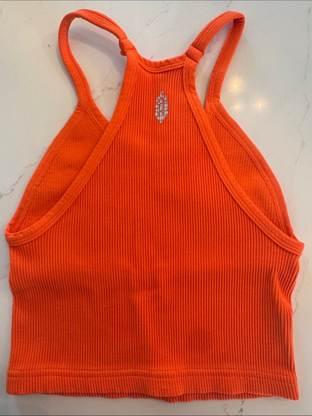 Free People Orange Ribbed Racerback Crop Tank - Picture 3 of 3